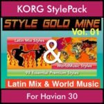 StyleGoldMine By PK Vol. 1  - Latin Mix and WorldMusic - 98 Styles for KORG Havian 30 in STY format