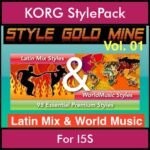 StyleGoldMine By PK Vol. 1  - Latin Mix and WorldMusic - 98 Styles for KORG I5S in STY format