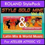 StyleGoldMine By PK Vol. 1  - Latin Mix and WorldMusic - 98 Styles for ROLAND ATELIER AT900C V2 in STL format