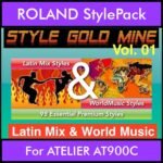 StyleGoldMine By PK Vol. 1  - Latin Mix and WorldMusic - 98 Styles for ROLAND ATELIER AT900C in STL format