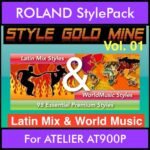 StyleGoldMine By PK Vol. 1  - Latin Mix and WorldMusic - 98 Styles for ROLAND ATELIER AT900P in STL format
