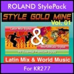 StyleGoldMine By PK Vol. 1  - Latin Mix and WorldMusic - 98 Styles for ROLAND KR277 in STL format