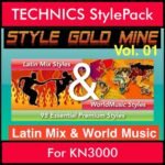 StyleGoldMine By PK Vol. 1  - Latin Mix and WorldMusic - 98 Styles for TECHNICS KN3000 in CMP format