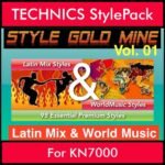 StyleGoldMine By PK Vol. 1  - Latin Mix and WorldMusic - 98 Styles for TECHNICS KN7000 in CMP format