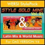 StyleGoldMine By PK Vol. 1  - Latin Mix and WorldMusic - 98 Styles for WERSI OAS VERSION V4 in STO format