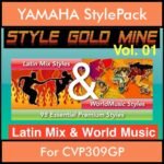 StyleGoldMine By PK Vol. 1  - Latin Mix and WorldMusic - 98 Styles for YAMAHA CVP309GP in STY format