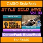 StyleGoldMine By PK Vol. 3  - Dance Funk Blues Rock - 82 Styles for CASIO PX560 in AC7 format