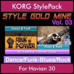 StyleGoldMine By PK Vol. 3  - Dance Funk Blues Rock - 82 Styles for KORG Havian 30 in STY format