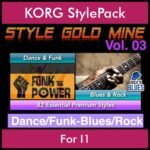 StyleGoldMine By PK Vol. 3  - Dance Funk Blues Rock - 82 Styles for KORG I1 in STY format