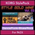StyleGoldMine By PK Vol. 3  - Dance Funk Blues Rock - 82 Styles for KORG PA2X in STY format