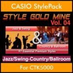 StyleGoldMine By PK Vol. 4  - Swing Jazz and Country Ballroom - 97 Styles for CASIO CTK5000 in AC7 format