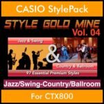 StyleGoldMine By PK Vol. 4  - Swing Jazz and Country Ballroom - 97 Styles for CASIO CTX800 in AC7 format