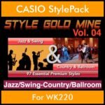StyleGoldMine By PK Vol. 4  - Swing Jazz and Country Ballroom - 97 Styles for CASIO WK220 in AC7 format