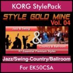 StyleGoldMine By PK Vol. 4  - Swing Jazz and Country Ballroom - 97 Styles for KORG EK50CSA in STY format