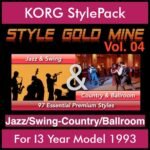 StyleGoldMine By PK Vol. 4  - Swing Jazz and Country Ballroom - 97 Styles for KORG I3 Year Model 1993 in STY format