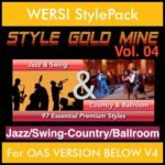 StyleGoldMine By PK Vol. 4  - Swing Jazz and Country Ballroom - 97 Styles for WERSI OAS VERSION BELOW V4 in STO format