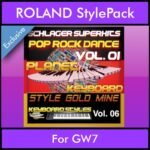 StyleGoldMine By PK Vol. 6  - Dance Pop Rock 1 - 60 Styles / Song Styles for ROLAND GW7 in STL format