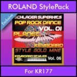 StyleGoldMine By PK Vol. 6  - Dance Pop Rock 1 - 60 Styles / Song Styles for ROLAND KR177 in STL format