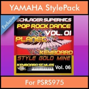 StyleGoldMine By PK Vol. 6  - Dance Pop Rock 1 - 60 Styles / Song Styles for YAMAHA PSRS975 in STY format