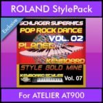 StyleGoldMine By PK Vol. 7  - Dance Pop Rock 2 - 60 Styles / Song Styles for ROLAND ATELIER AT900 in STL format