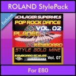 StyleGoldMine By PK Vol. 7  - Dance Pop Rock 2 - 60 Styles / Song Styles for ROLAND E80 in STL format