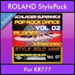 StyleGoldMine By PK Vol. 7  - Dance Pop Rock 2 - 60 Styles / Song Styles for ROLAND KR777 in STL format