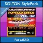 StyleGoldMine By PK Vol. 7  - Dance Pop Rock 2 - 60 Styles / Song Styles for SOLTON MS50 in PAT format