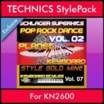 StyleGoldMine By PK Vol. 7  - Dance Pop Rock 2 - 60 Styles / Song Styles for TECHNICS KN2600 in CMP format