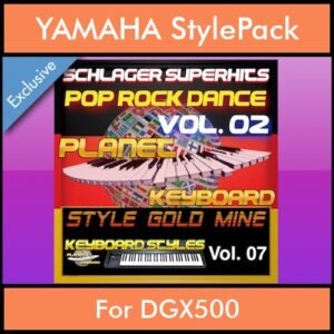 StyleGoldMine By PK Vol. 7  - Dance Pop Rock 2 - 60 Styles / Song Styles for YAMAHA DGX500 in STY format
