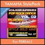 StyleGoldMine By PK Vol. 7  - Dance Pop Rock 2 - 60 Styles / Song Styles for YAMAHA PSRE463 in STY format