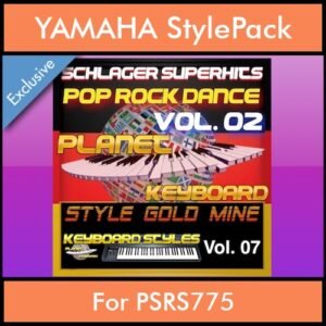 StyleGoldMine By PK Vol. 7  - Dance Pop Rock 2 - 60 Styles / Song Styles for YAMAHA PSRS775 in STY format