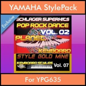 StyleGoldMine By PK Vol. 7  - Dance Pop Rock 2 - 60 Styles / Song Styles for YAMAHA YPG635 in STY format