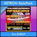 StyleGoldMine By PK Vol. 8  - Dance Pop Rock 3 - 60 Styles / Song Styles for KETRON EVENT in KST format