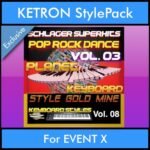 StyleGoldMine By PK Vol. 8  - Dance Pop Rock 3 - 60 Styles / Song Styles for KETRON EVENT X in KST format