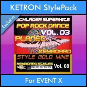 StyleGoldMine By PK Vol. 8  - Dance Pop Rock 3 - 60 Styles / Song Styles for KETRON EVENT X in KST format