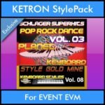 StyleGoldMine By PK Vol. 8  - Dance Pop Rock 3 - 60 Styles / Song Styles for KETRON EVENT EVM in KST format