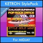 StyleGoldMine By PK Vol. 8  - Dance Pop Rock 3 - 60 Styles / Song Styles for KETRON MIDJAY in PAT format