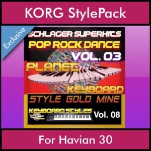 StyleGoldMine By PK Vol. 8  - Dance Pop Rock 3 - 60 Styles / Song Styles for KORG Havian 30 in STY format