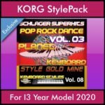 StyleGoldMine By PK Vol. 8  - Dance Pop Rock 3 - 60 Styles / Song Styles for KORG I3 Year Model 2020 in STY format