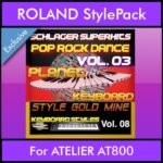 StyleGoldMine By PK Vol. 8  - Dance Pop Rock 3 - 60 Styles / Song Styles for ROLAND ATELIER AT800 in STL format