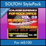 StyleGoldMine By PK Vol. 8  - Dance Pop Rock 3 - 60 Styles / Song Styles for SOLTON MS100 in PAT format