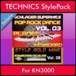 StyleGoldMine By PK Vol. 8  - Dance Pop Rock 3 - 60 Styles / Song Styles for TECHNICS KN3000 in CMP format