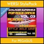 StyleGoldMine By PK Vol. 8  - Dance Pop Rock 3 - 60 Styles / Song Styles for WERSI PEGASUS in STY format
