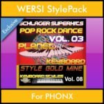 StyleGoldMine By PK Vol. 8  - Dance Pop Rock 3 - 60 Styles / Song Styles for WERSI PHONX in STY format