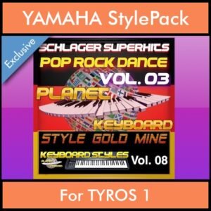 StyleGoldMine By PK Vol. 8 - Dance Pop Rock 3 - 60 Styles / Song Styles for YAMAHA TYROS 1 in STY format