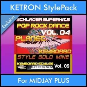 StyleGoldMine By PK Vol. 9  - Dance Pop Rock 4 - 60 Styles / Song Styles for KETRON MIDJAY PLUS in PAT format