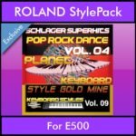 StyleGoldMine By PK Vol. 9  - Dance Pop Rock 4 - 60 Styles / Song Styles for ROLAND E500 in STL format