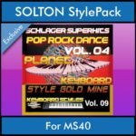 StyleGoldMine By PK Vol. 9  - Dance Pop Rock 4 - 60 Styles / Song Styles for SOLTON MS40 in PAT format