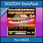 StyleGoldMine By PK Vol. 9  - Dance Pop Rock 4 - 60 Styles / Song Styles for SOLTON MS50 in PAT format