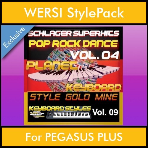 StyleGoldMine By PK Vol. 9  - Dance Pop Rock 4 - 60 Styles / Song Styles for WERSI PEGASUS PLUS in STE format StyleGoldMine By PK Vol. 9  - Dance Pop Rock 4 - 60 Styles / Song Styles for WERSI PEGASUS PLUS in STE format